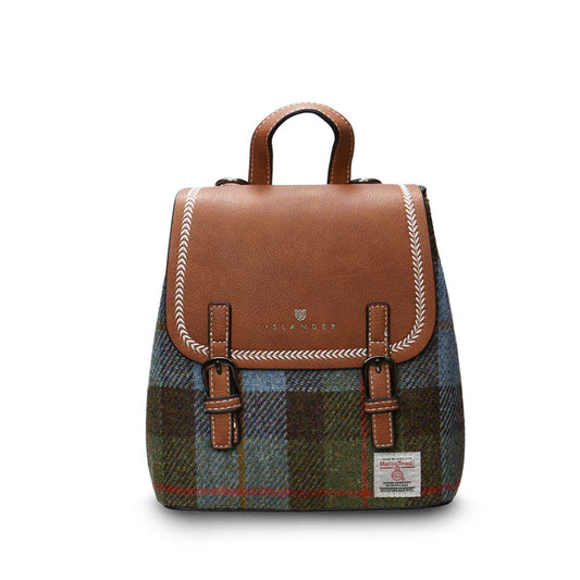 Islander Chestnut and Blue Tartan Mini Jura Backpack