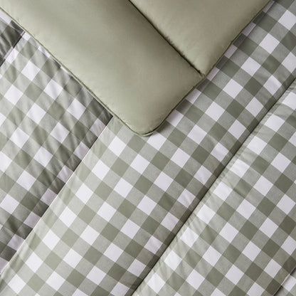 Night Lark® Olive Gingham Coverless Duvet Set 10.5tog