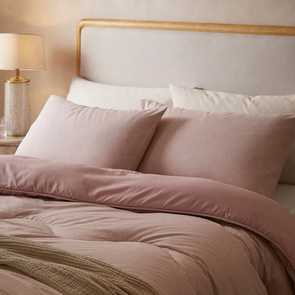 Night Lark® Dusky Rose Soft Weave Coverless Duvet Set 10.5tog