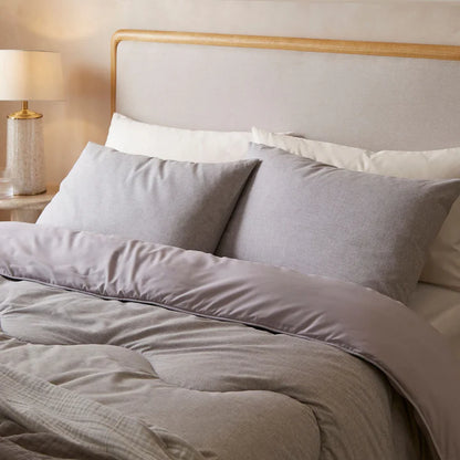 Night Lark® Stone Grey Soft Weave Coverless Duvet Set 10.5tog