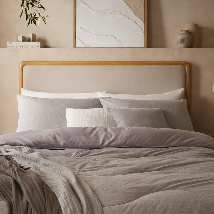 Night Lark® Stone Grey Soft Weave Coverless Duvet Set 10.5tog