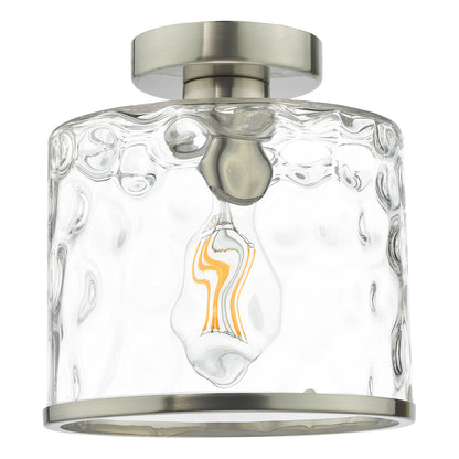 Dar Olsen Semi-Flush Satin Chrome and Glass