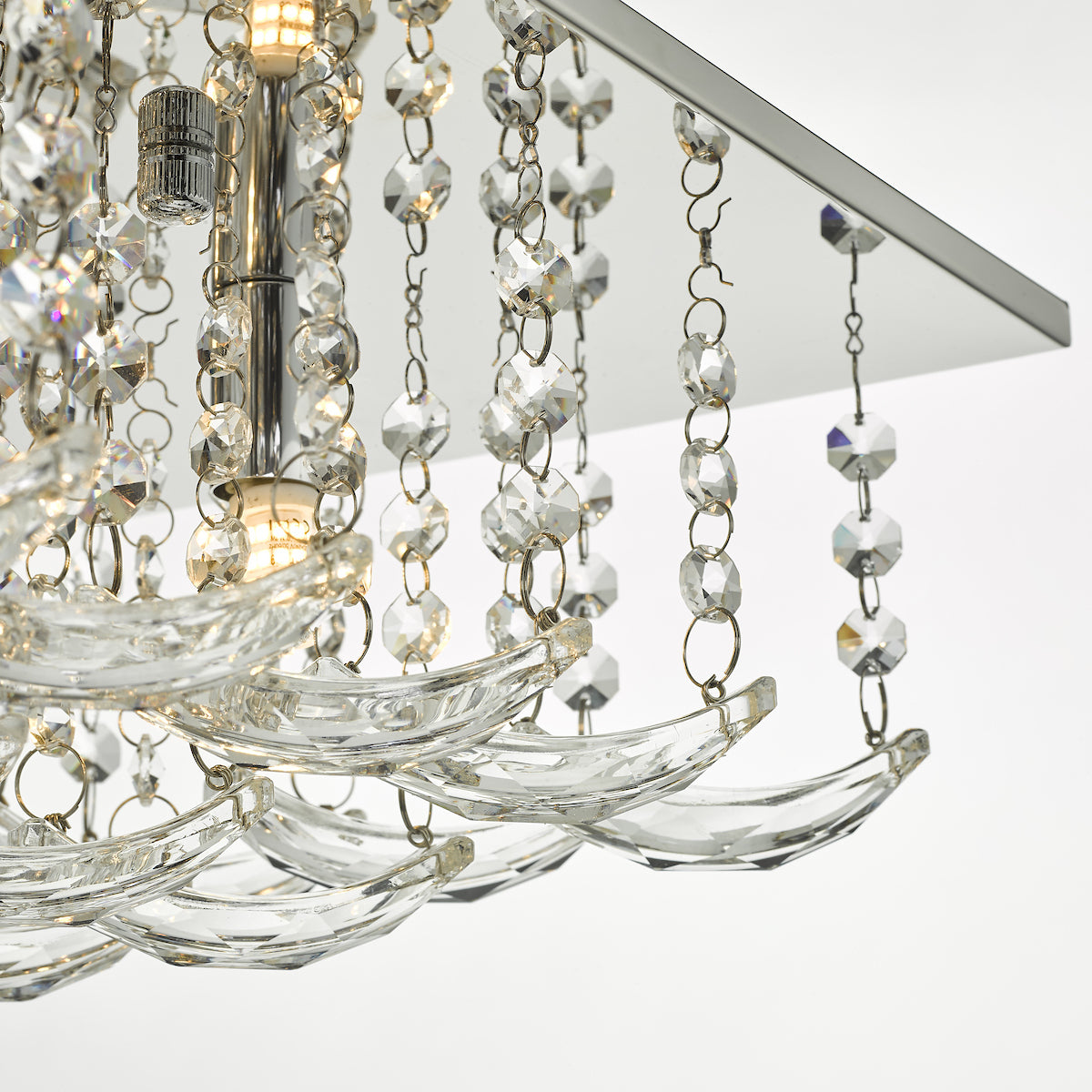 Dar Orella 5 Light Flush Polished Chrome & Crystal