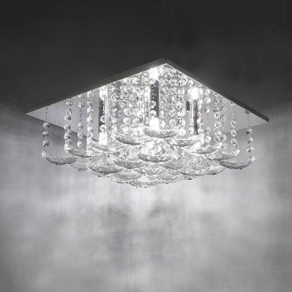 Dar Orella 5 Light Flush Polished Chrome & Crystal