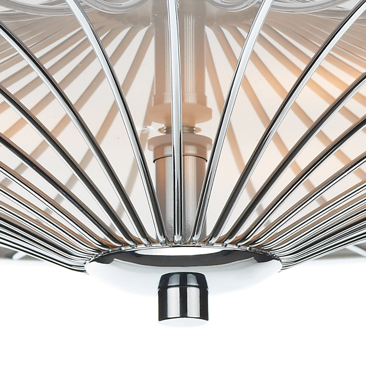 Dar Oslo 3 Light Flush Polished Chrome/ White