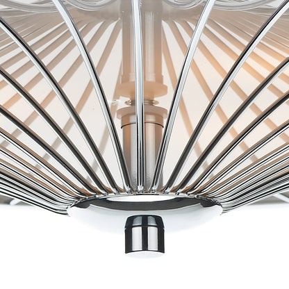 Dar Oslo 3 Light Flush Polished Chrome/ White