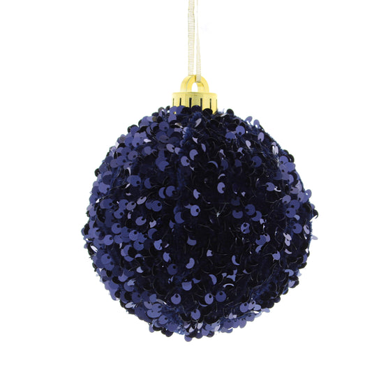 Festive Blue Hanging Champagne Ribbon Bauble
