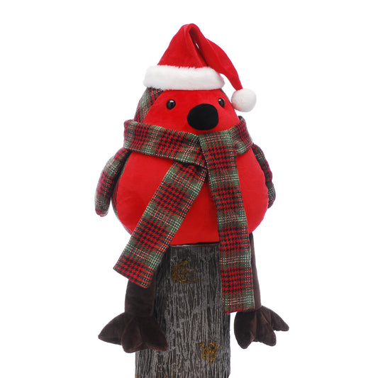 Festive Tartan Robin with Red Breast Door Stop (38cm)
