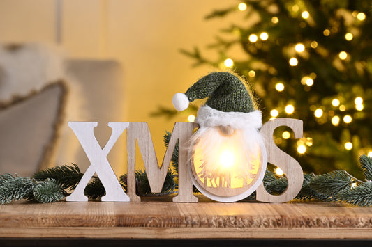 Festive Wooden XMAS Green Gonk