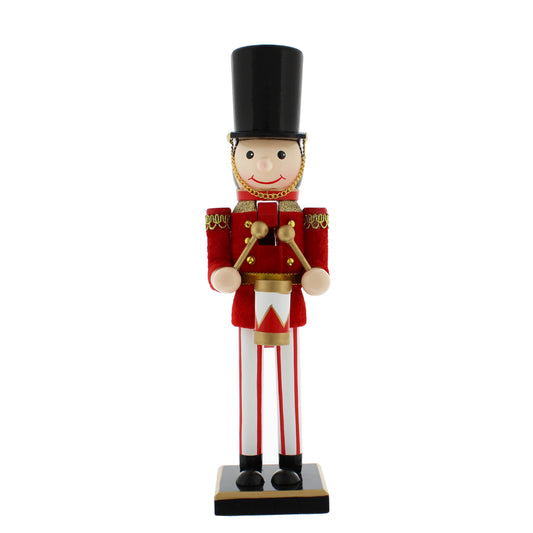 Festive Wooden Soldier Drummer Nutcracker
