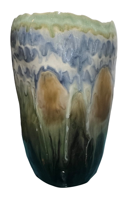 Otters Brook Organic Floral Hand Painted Vase (26cm)