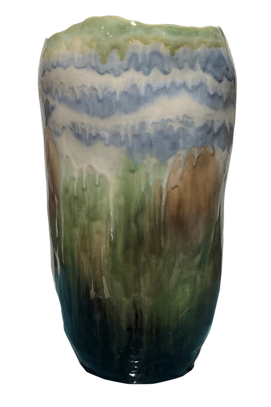 Otters Brook Organic Floral Hand Painted Vase (37cm)