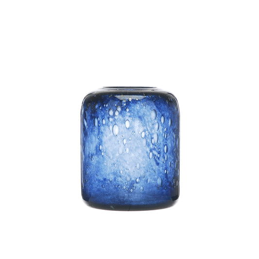 Otters Brook Opaque Cobalt Blue Bubble Effect Glass Vase