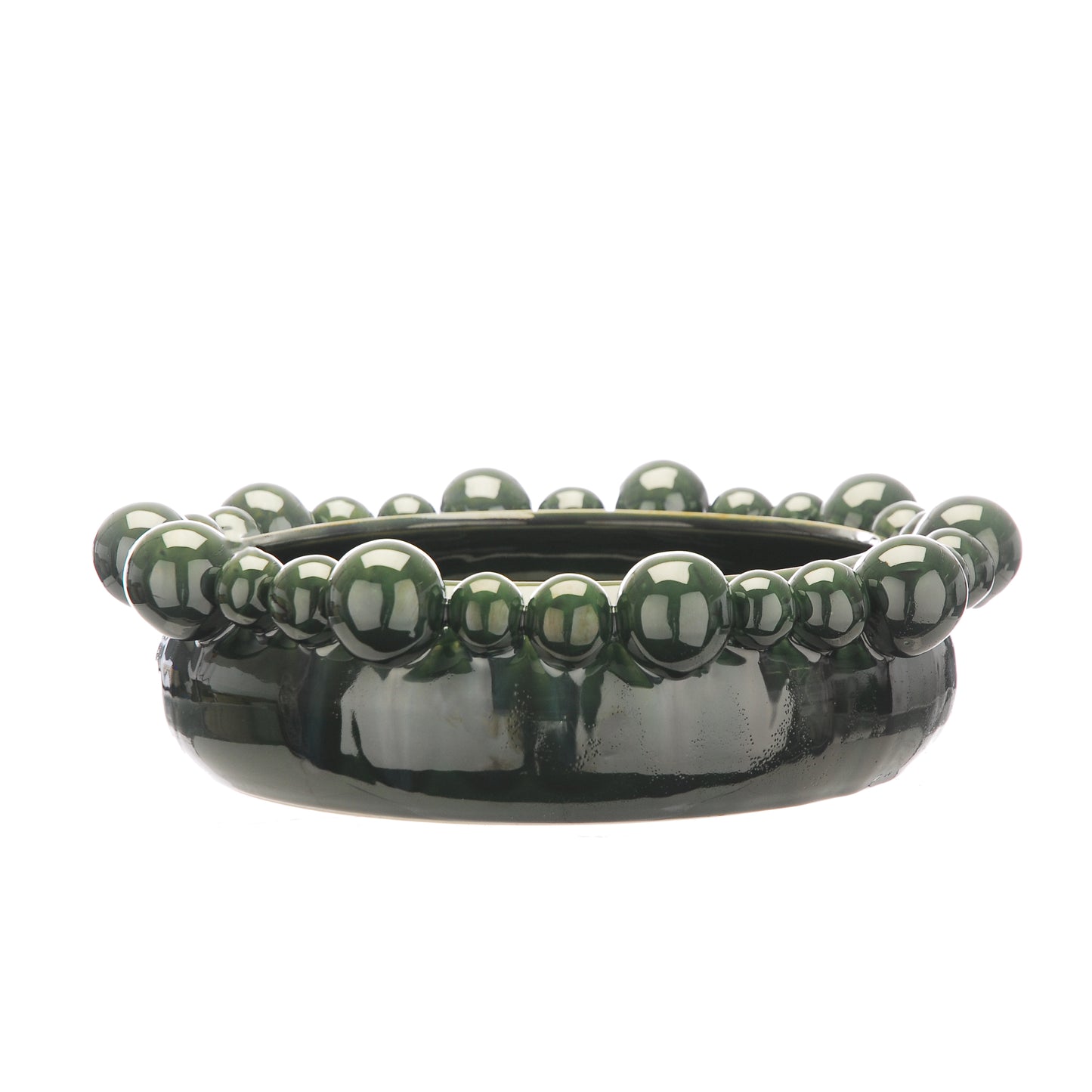 Otters Brook Green Bowl With Bobble Design (35cm x 11cm)