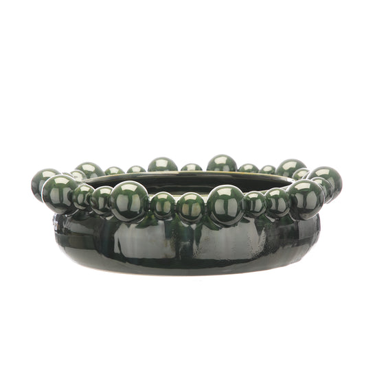 Otters Brook Green Bowl With Bobble Design (35cm x 11cm)