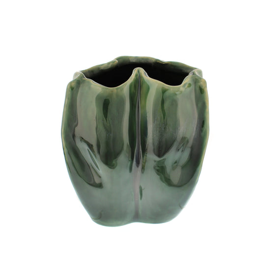 Otters Brook Shiny Green Glazed Vase (15cm)