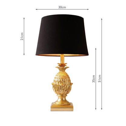 Dar Pineapple Table Lamp Gold With Shade