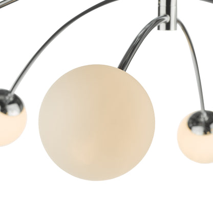 Dar Puglia 6lt Semi Flush Polished Chrome Opal Glass