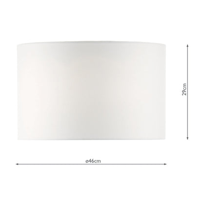 Dar Pyramid White Linen Drum Shade 46cm