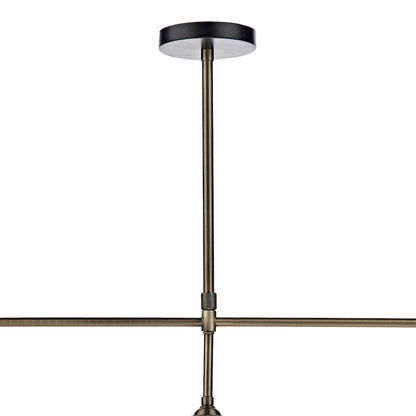 Dar Ray 3 Light Bar Pendant Antique Brass Clear