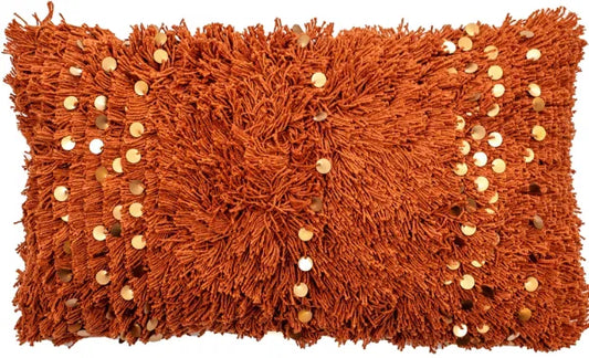 Malini Aziza Rust Fibre Filled Cushion