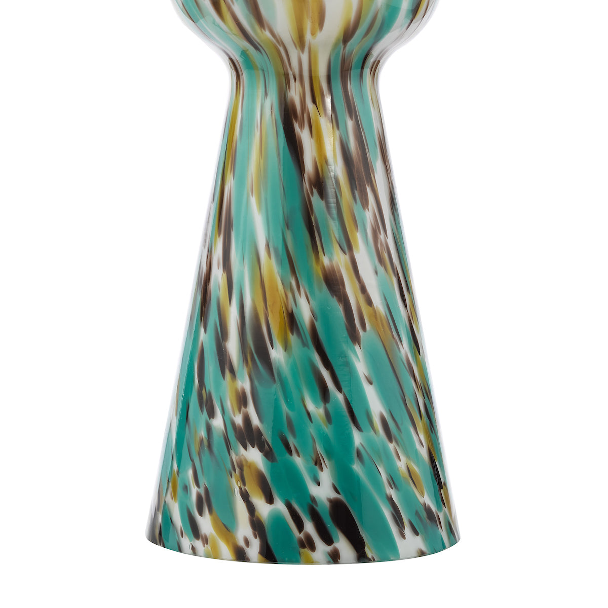 Dar Rheneas Table Lamp Blue Art Glass and Polished Chrome With Shade