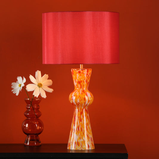 Dar Rheneas Table Lamp Red Glass With Shade
