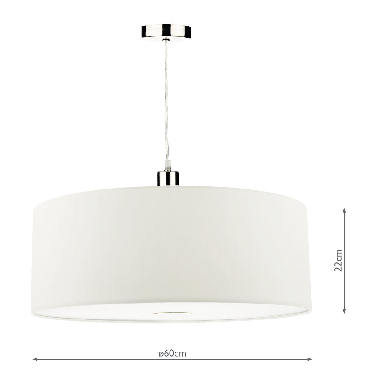 Dar Ronda White Faux Silk Easy Fit Shade 60cm