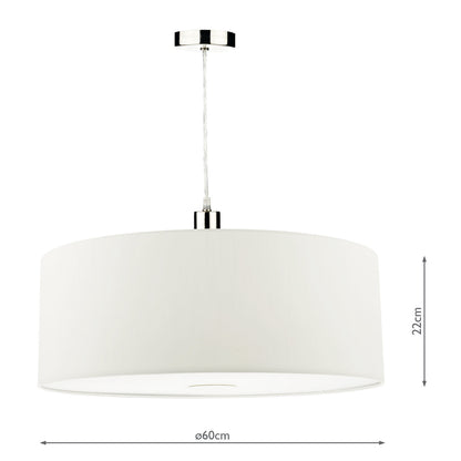 Dar Ronda White Faux Silk Easy Fit Shade 60cm
