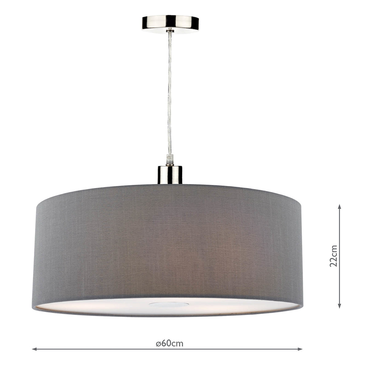 Dar Ronda Grey Faux Silk Easy Fit Shade 60cm
