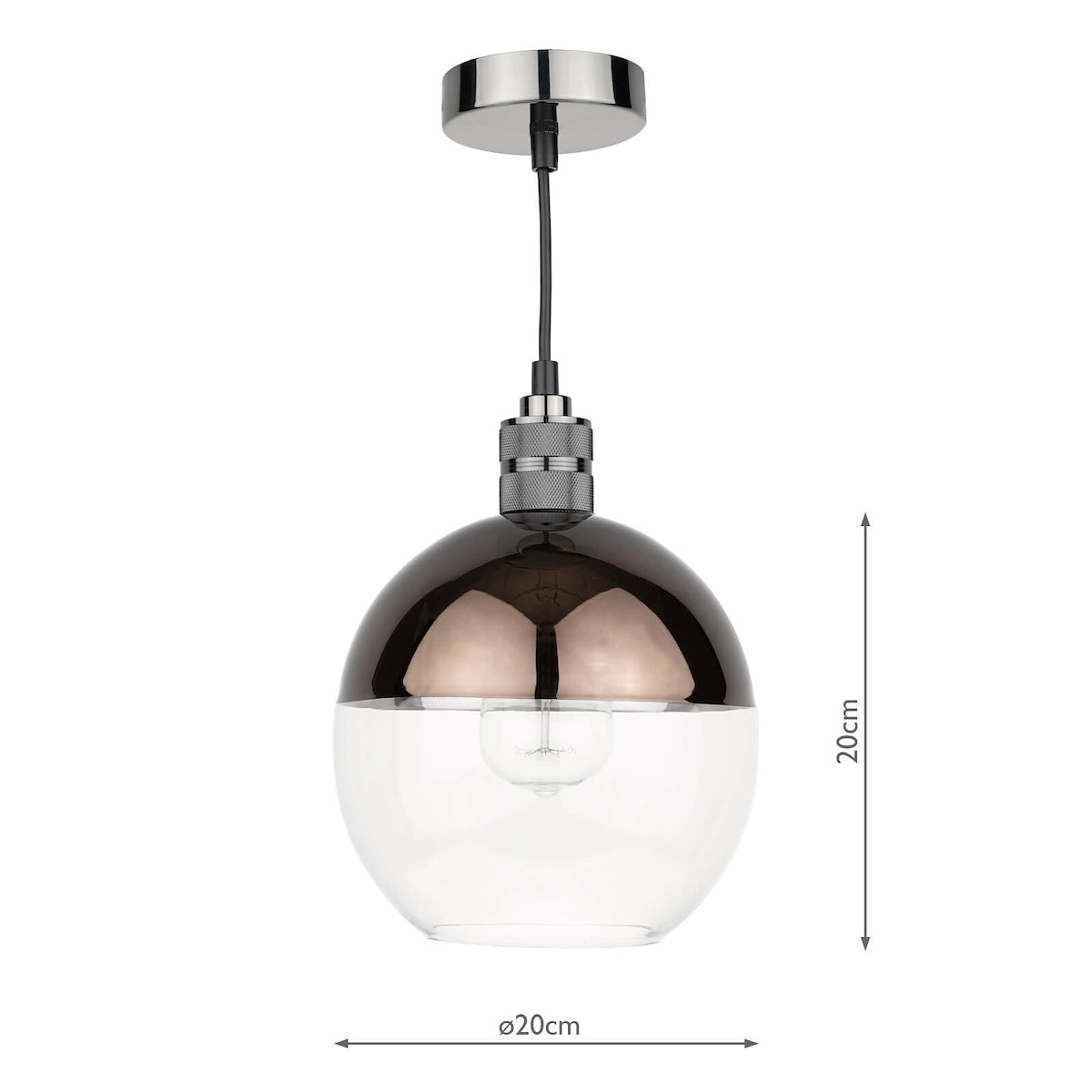 Dar Rue Easy Fit Pendant Glass Bronze