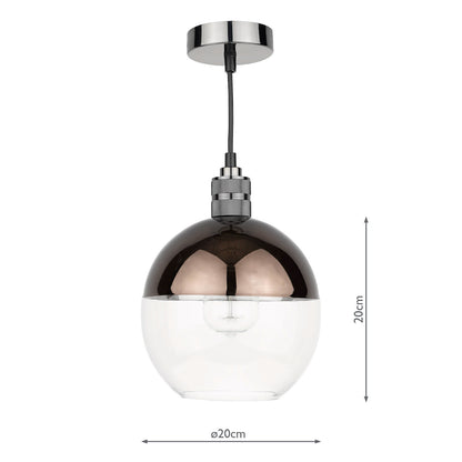 Dar Rue Easy Fit Pendant Glass Bronze