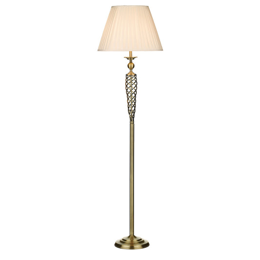 Dar Siam Floor Lamp Antique Brass With Shade