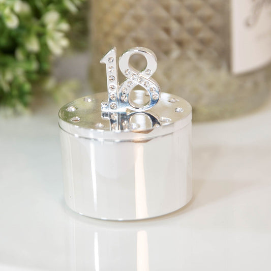Widdop & Co. Milestones Silverplated 18th Trinket Box With Crystal
