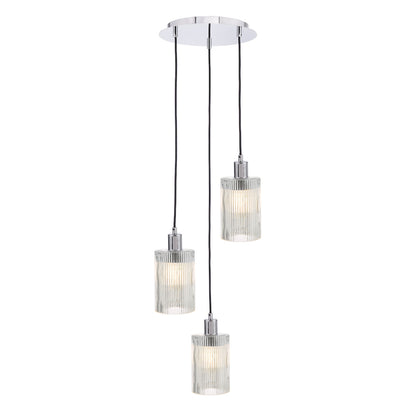 Dar Accessory Easy Fit Cylinder Ribbed Glass Shade