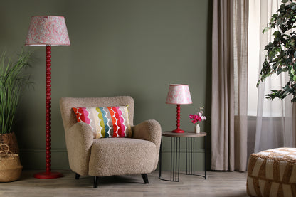 Dar Spool Floor Lamp Gloss Red Base Only