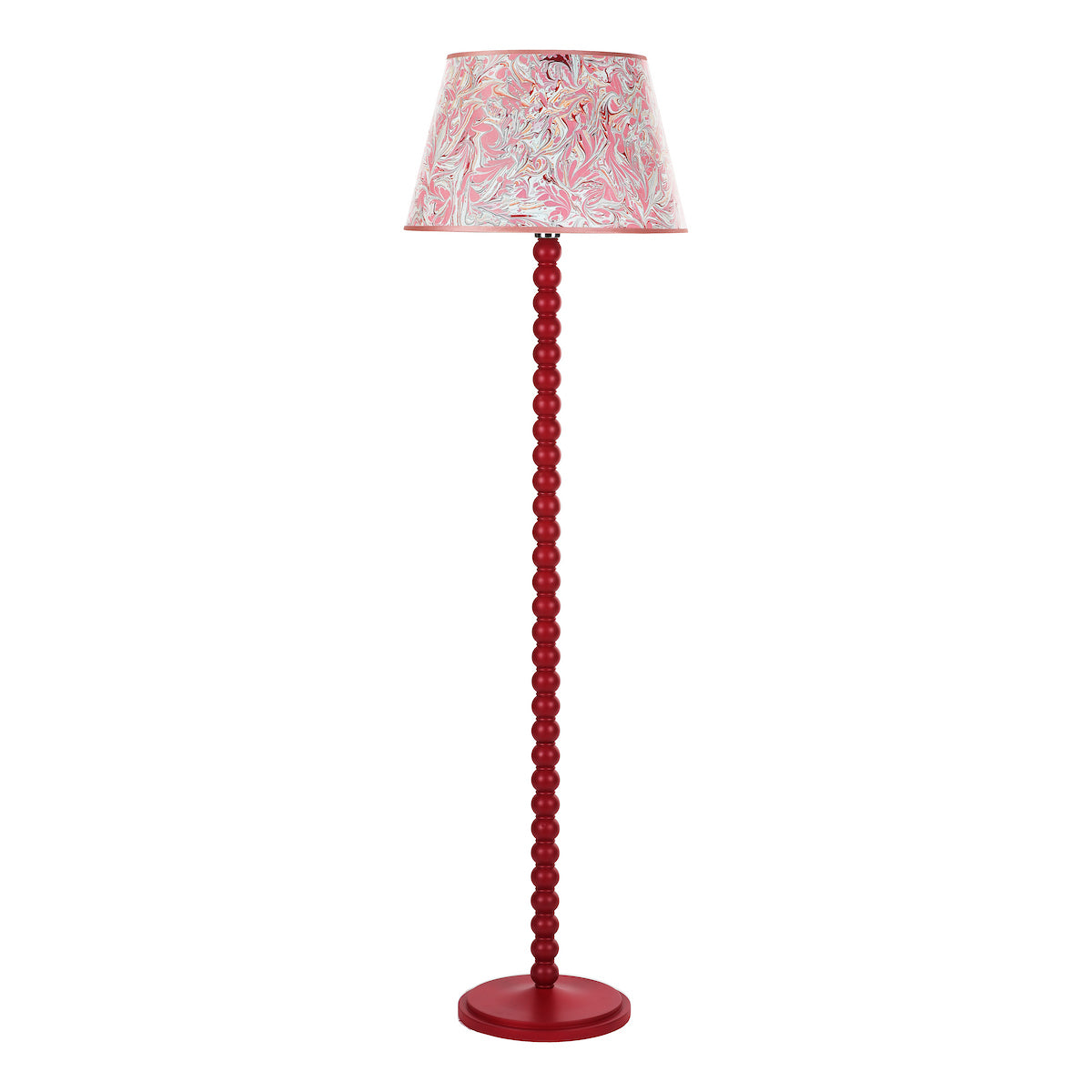 Dar Spool Floor Lamp Gloss Red Base Only