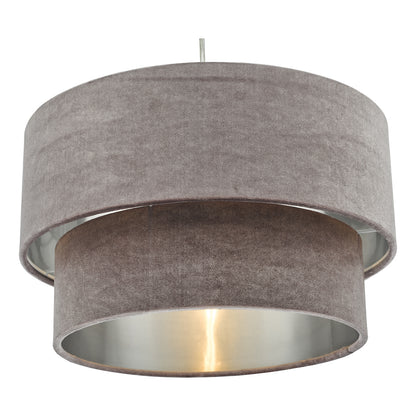Dar Suvan Easy Fit Teired Velvet Shade Mink With Silver Lining