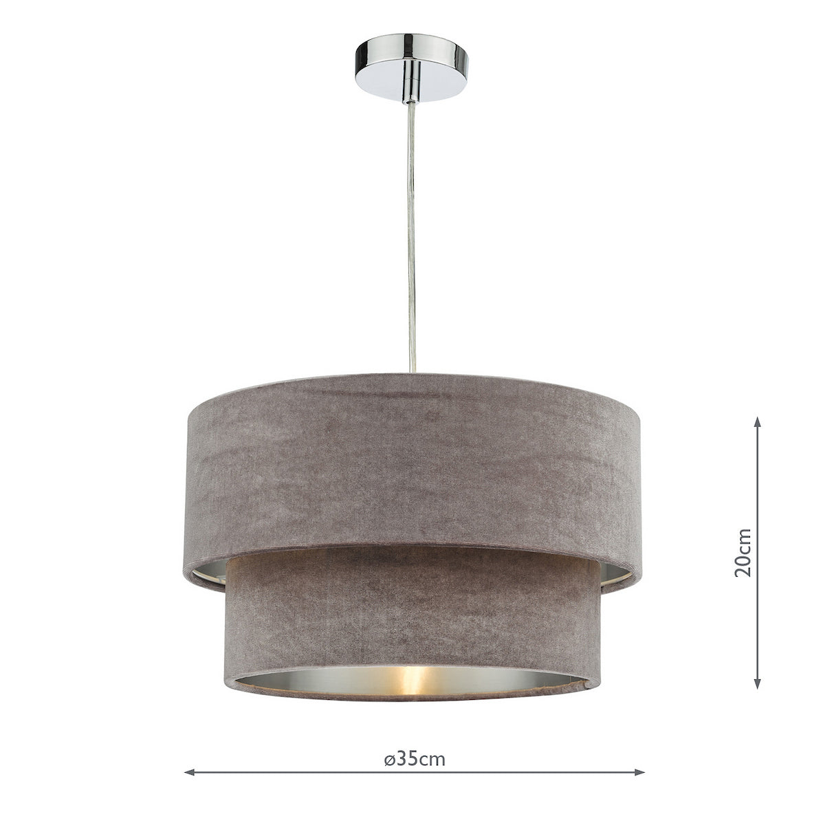 Dar Suvan Easy Fit Teired Velvet Shade Mink With Silver Lining