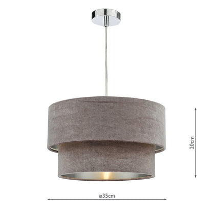 Dar Suvan Easy Fit Teired Velvet Shade Mink With Silver Lining