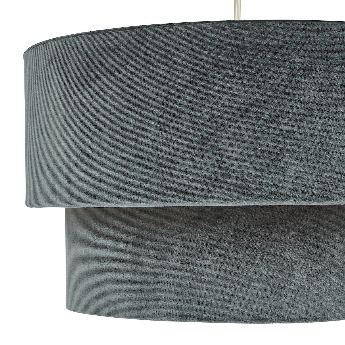 Dar Suvan Easy Fit Tiered Velvet Shade Dark Grey With Silver Lining
