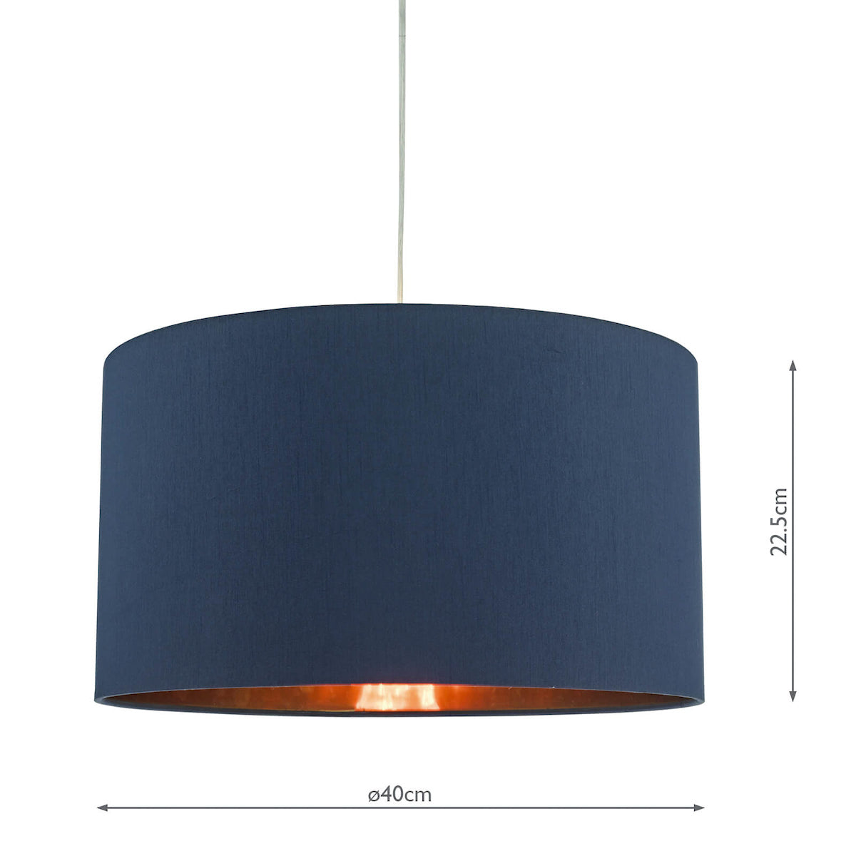 Dar Timon Navy Blue Faux Silk Easy Fit Shade 40cm