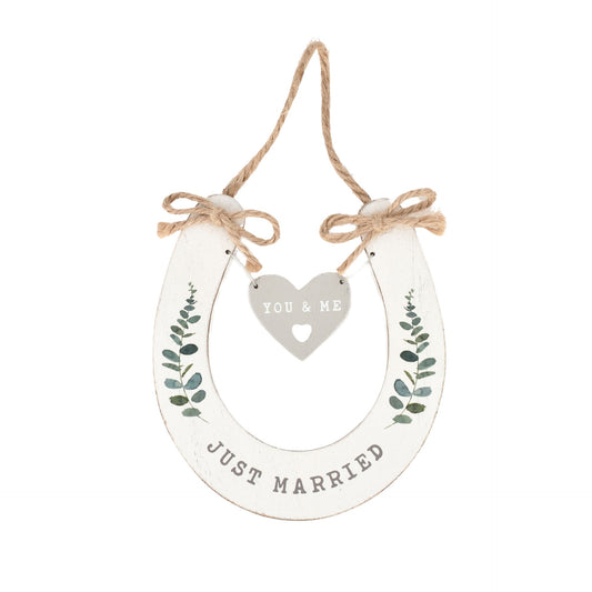 Widdop & Co. Love Story Horseshoe in White - Just Married