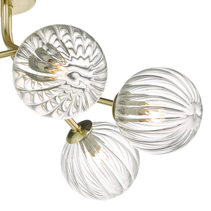 Dar Yiska 6lt Semi Flush Gold & Glass