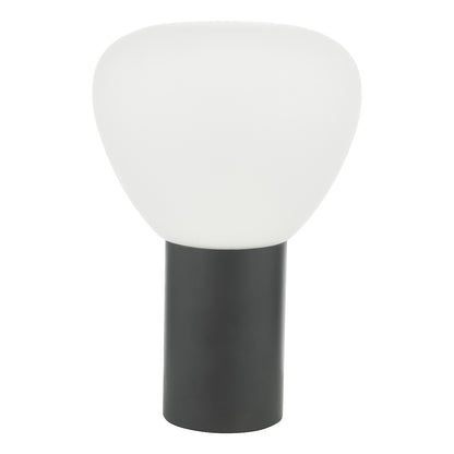 Dar Zorah Touch Table Lamp Opal Glass and Matt Black