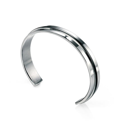 Fred Bennett Black IP Detailed Cuff Bangle