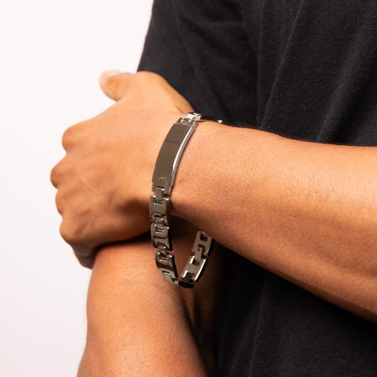 Fred Bennett Stainless Steel ID Bar Bracelet