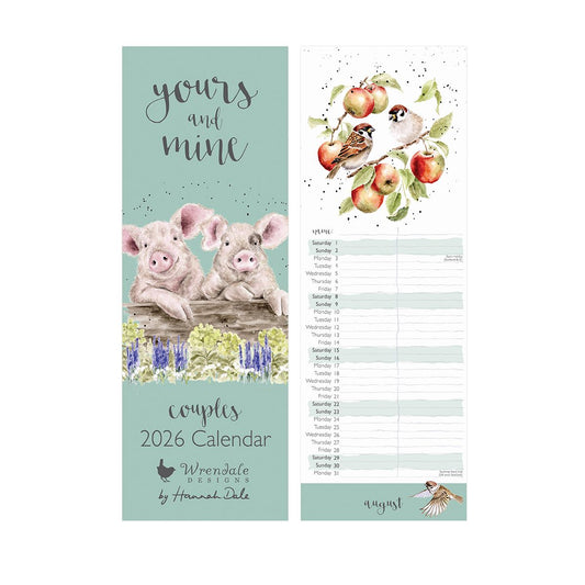 Wrendale Designs 'Yours and Mine' Slim Calendar 2026