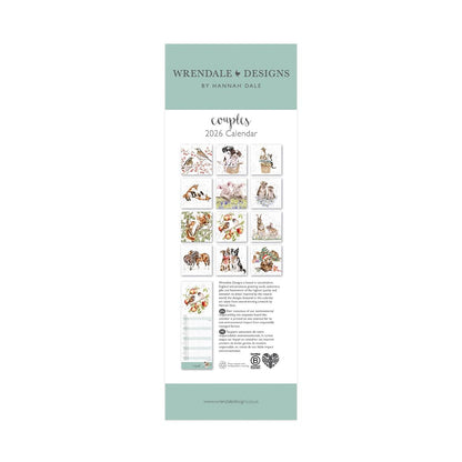 Wrendale Designs 'Yours and Mine' Slim Calendar 2026