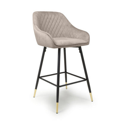Shankar Savanna Brushed Velvet Bar Stool in Mink